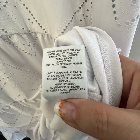 White eyelet dress with slip (2x) - Picture 5 of 8